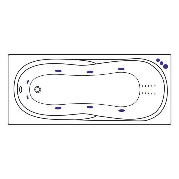 Ванна гидромассажная Excellent Sekwana "SMART NANO" WAEX.SEK17.SMARTNANO.CR 170x75 (хром, белый), каркас, слив-перелив